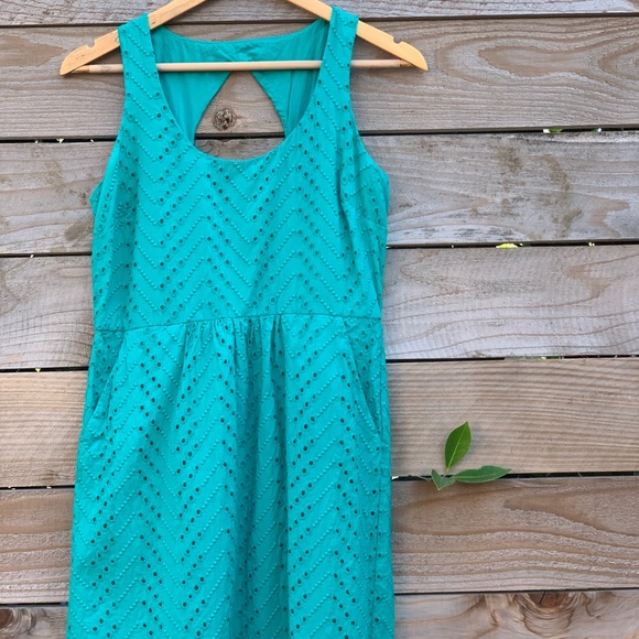 LOFT Dresses & Skirts - Turquoise LOFT Eyelet Dress